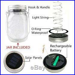 CHBKT 4-Pack Solar-powered Mason Jar Lights Mason Jar / Handle Included20 Bul