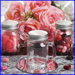 CLEAR 4 oz Mason Glass Jars with Handles FAVORS Wedding Party HOLDERS BULK