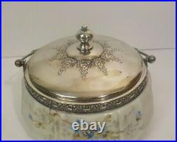 C. F. Monroe WAVE CREST Wavecrest 7.5 Cracker Jar, Ornate Silver Plate Lid