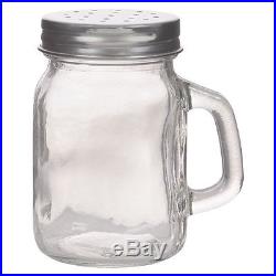 Case of 24 Glass Shaker Jars with Handles and Metal Lids