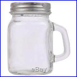 Case of 24 Glass Shaker Jars with Handles and Metal Lids