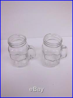 Circleware Country Mini Mason Jar Mug Clear Glass Shot Glass Set, Glass Handles