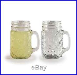 Circleware Rooster Yorkshire Mason Jar Mugs with Glass Handles, Set of 4, 17.5 O