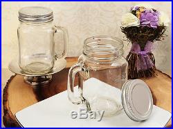 Classic Handle Mason Glass Jar Wedding Baby Shower Birthday Party Favor 16 oz