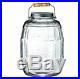 Clear Glass Barrel Jar WithLid Vintage Pickle Canister Large Handle Urn 2.5 Gallon