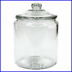 Clear Glass Heritage 2-Gal Hill Jar With Lid Kitchen Countertop Storage Container