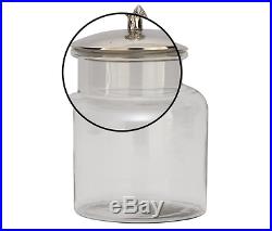 Clear Glass Jar with Silver Aluminum Lid, Decorative Storage, Pine Cone Handle