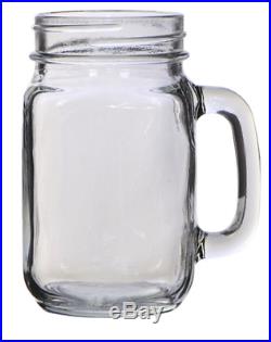 Clear Glass Pint Jar Mugs Mason Jar With Handle Drinking Glasses 24 Count 16oz