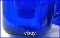 Cobalt Blue Drinking Mason Jars Glasses Mugs With Handles Set of 8