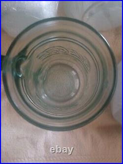 Coca-Cola Clear Green Glasses Freezer Mug/Jar with Handle. Total Of 8 Glasses
