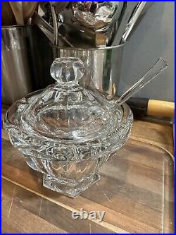 Crystal BACCARAT HARCOURT MISSOURI JAM JAR with Lid and Spoon