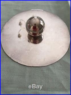 Crystal Biscuit Barrel Jar Silver-Plated Handle & Lid England Antique Cut Glass
