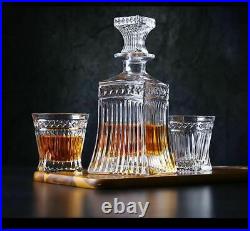 Crystal Glass Wine 2pcs Cups Wine Decanter Whiskey Liquor Pourer Red Bottle Jars
