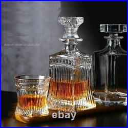 Crystal Glass Wine 2pcs Cups Wine Decanter Whiskey Liquor Pourer Red Bottle Jars