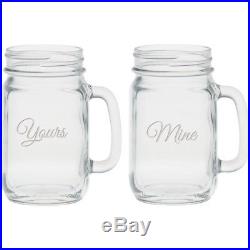 Culver Deep Etched 470ml Handle Jar Glasses (Set of 2). Delivery is Free