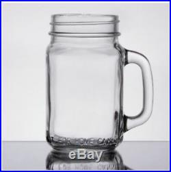 Customizable Mason Jar 16-Ounce with Handle 48 PCS Drinks Beverage Thick Glass