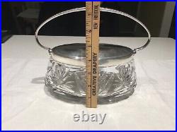 Cut Glass Oval Biscuit Cracker Jar SILVERPLATED Top WMF Mark