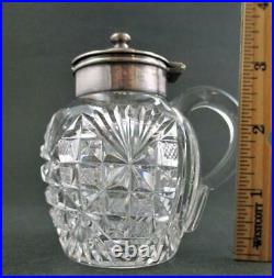 DIAMOND STAR ABP handled MUSTARD jar POT silver lid T. B. Clark circa 1900
