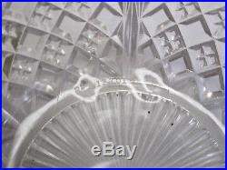 Davidson William & Mary Pattern Glass Crystal Biscuit Jar Metal Handle & Lid