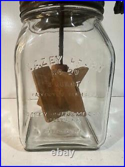 Dazey No. 20 Glass Butter Churn 12 Tall 5 Square Patent Feb 1922 Missing Plate