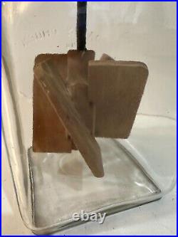 Dazey No. 20 Glass Butter Churn 12 Tall 5 Square Patent Feb 1922 Missing Plate