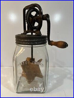 Dazey No. 20 Glass Butter Churn 12 Tall 5 Square Patent Feb 1922 Missing Plate