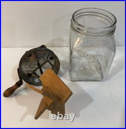 Dazey No. 20 Glass Butter Churn 12 Tall 5 Square Patent Feb 1922 Missing Plate