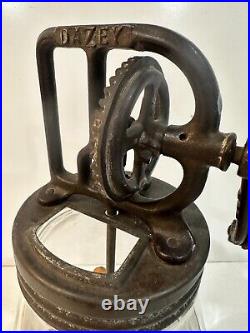 Dazey No. 20 Glass Butter Churn 12 Tall 5 Square Patent Feb 1922 Missing Plate