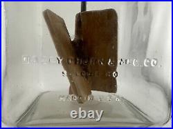 Dazey No. 40 Glass Butter Churn 14 Tall 6 Square Patent Feb 1922