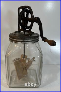 Dazey No. 40 Glass Butter Churn 14 Tall 6 Square Patent Feb 1922