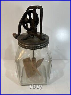 Dazey No. 40 Glass Butter Churn 14 Tall 6 Square Patent Feb 1922