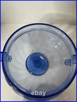 Don Friel LARGE 11 Blue Lidded Urn Jar Wheaton Village Studio Art Glass 1992