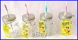 Drinking Mason Glass Jars With Handles + Straws Party / Wedding / Decoration