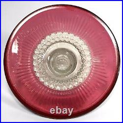 EAPG US Glass Co Manhattan Ruby Rose Cranberry Stained Vanity Powder Jar