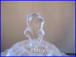 Echted ROSES Seahorse Handles Covered Footed Candy Jar Elegant Etched Glass