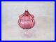Empoli Italian Glass 10.75 TALL PINK Apothecary Covered Candy Jar Circus Tent