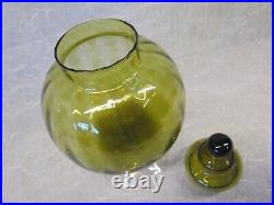 Empoli Italian Glass 11.5 AMBER ROUND BALL Clear Apothecary Candy Jar Optic