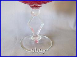 Empoli Italian Glass 12.5 t RUBY RED Apothecary Covered Candy Jar Circus Tent