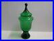 Empoli Italian Glass 13 t Forest Forrest Green Apothecary Candy Jar Circus Tent