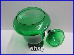 Empoli Italian Glass 13 t Forest Forrest Green Apothecary Candy Jar Circus Tent