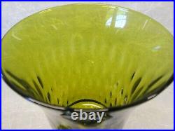 Empoli Italian Glass 17 OLIVE Green Apothecary Candy Jar Circus Tent Lid Optic