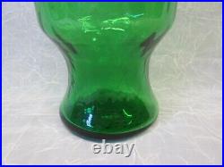Empoli Italian Glass 23 GREEN SKYSCRAPER Apothecary Candy Jar Circus Tent Lid