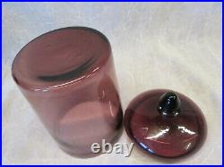 Empoli Italy AMETHYST PURPLE 9 Apothecary Candy Jar Vintage Art Glass Bohemian