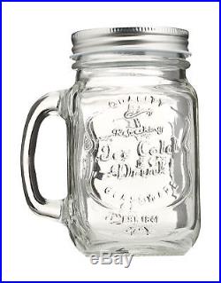 Estilo Mason Jar Mugs with Handles Old Fashioned Drinking Glass Set 6 16 oz- NEW