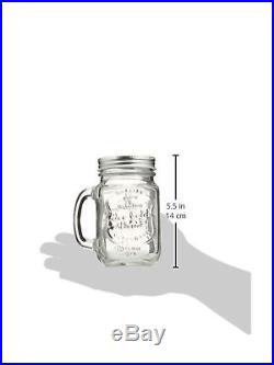 Estilo Mason Jar Mugs with Handles Old Fashioned Drinking Glass Set 6 16 oz- NEW