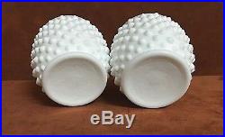 FENTON Hobnail White Milk Glass Jam/Jelly Jars withTray & Handle FREE SHIPPING