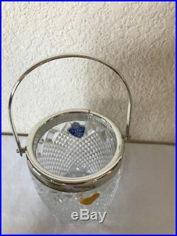 F. B. Rogers Silver Plated Lead Crystal Ice Bucket Jam Jar Handle withLid+Spoon