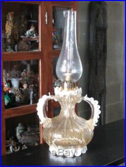 Fabulous Barovier Lamp Jar Boccia Glass Two-handled Submerged Gold