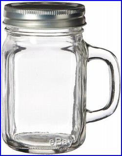Fashioncraft Perfectly Plain Glass Mason Jar with Handle, 350ml. Brand New