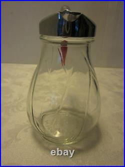 Federal SYRUP DISPENSER GLASS JAR Red BAKELITE BULLET NOSE HANDLE ATOMIC 5 ½ H